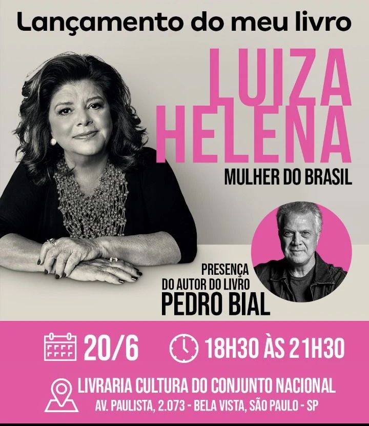 A obra, intitulada Luiza Helena – Mulher do Brasil e publicada pela editora Gente, foi escrita pelo jornalista e apresentador Pedro Bial e conta toda a trajetória de vida de uma das mais importantes e respeitadas empresárias brasileiras.