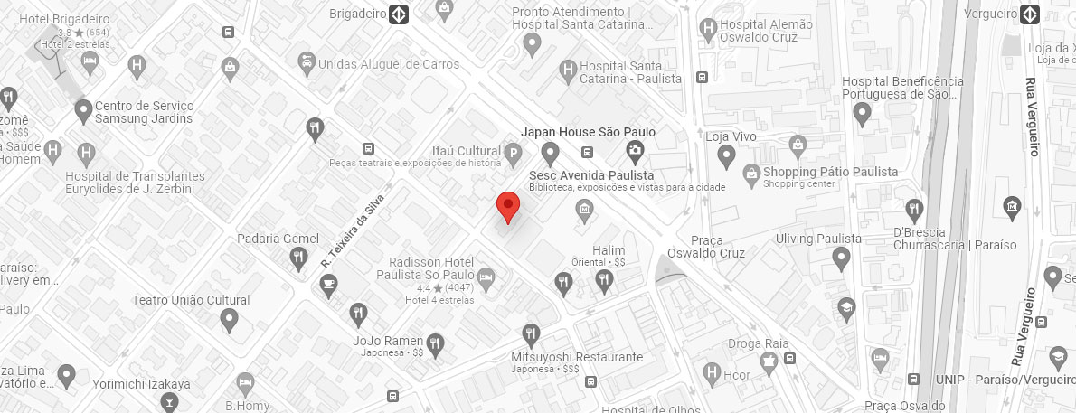 Mapa de localização da sede do IDV em São Paulo